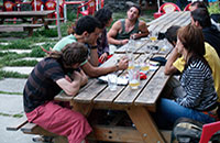 Zone commune pour manger. Camping Mascún Zone commune pour manger. Camping Mascún